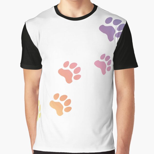 Rainbow Dog tracks, dog footprint, dog paw, dog, doggy, paw print, animal step, dog step, animal tracks, cute paw Graphic T-Shirt