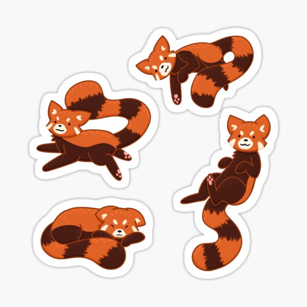 Red Panda Pattern Sticker By Macbendigo Redbubble