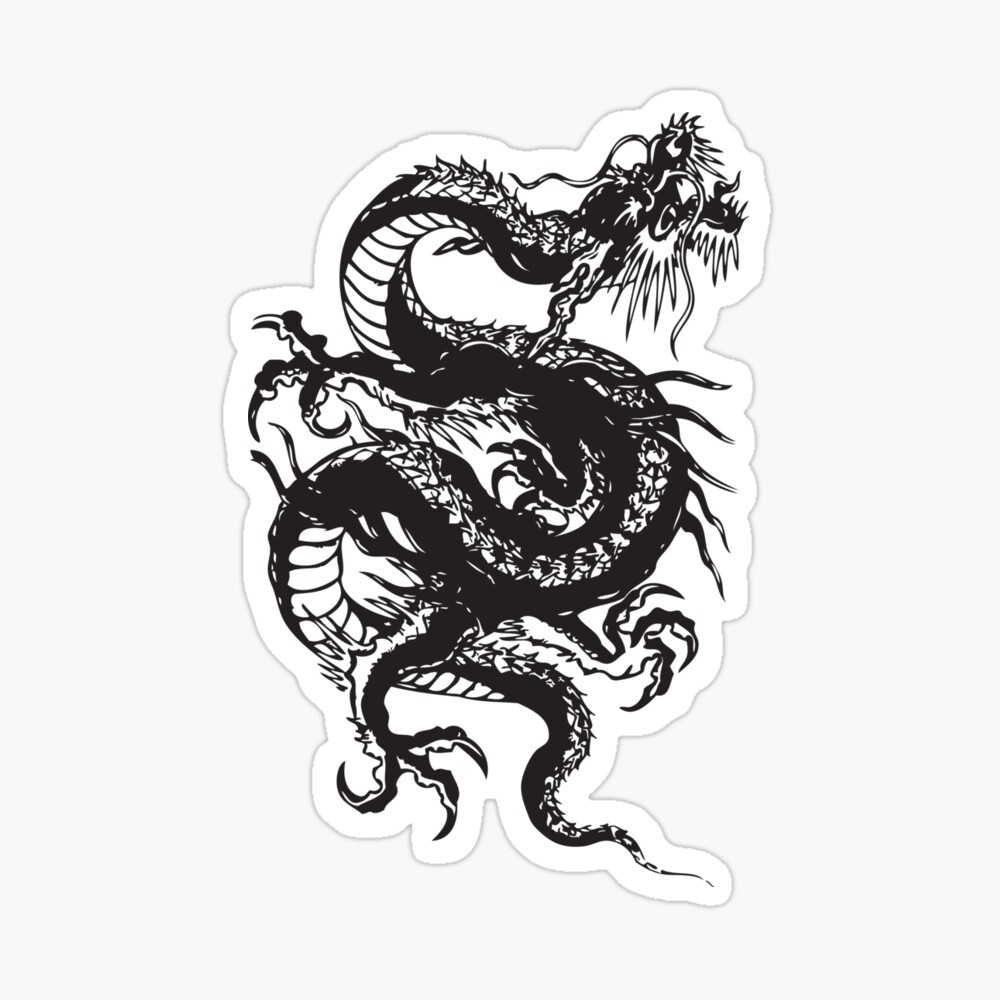 Black Chinese Dragon Martial Arts Kung Fu Design Poster By Ryventech Redbubble