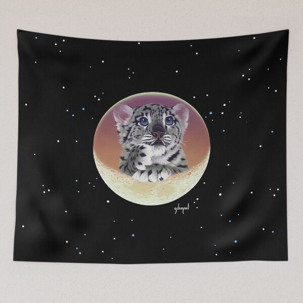 Item preview, Baby Snow Leopard Cub On Moon designed and sold by Schim Schimmel.