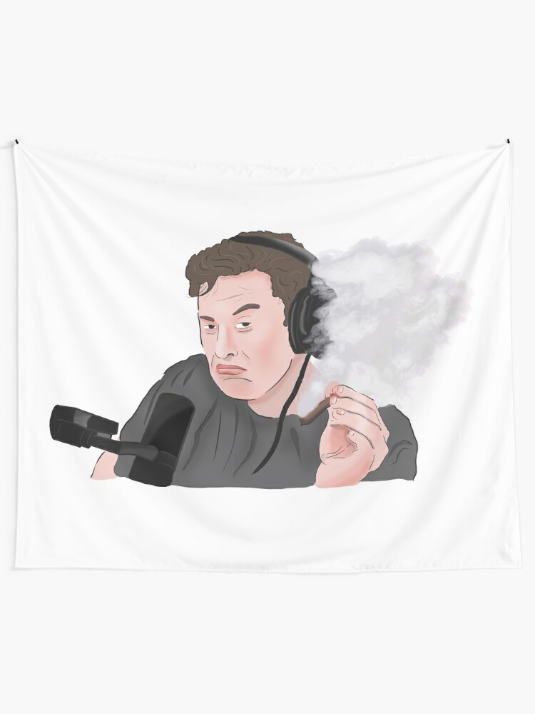 Elon Musk Smoking Weed Meme Tapestry By Barnyardy Redbubble.