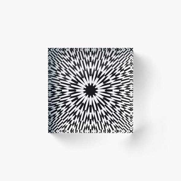 #abstract #pattern #wallpaper #design #texture #black #white #decorative #fractal #art #digital #blue #illustration #graphic #optical #geometric #seamless #star #green #color #monochrome #fabric  Acrylic Block