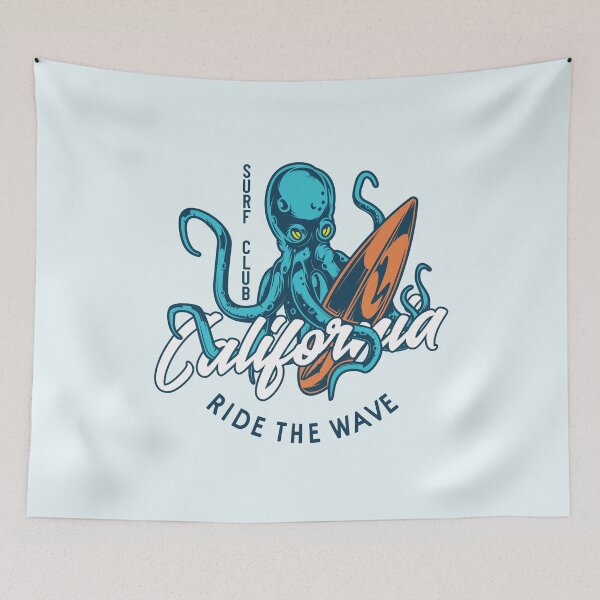 Item preview, Surfing - Ride The Wave. California Surfer Octopus designed and sold by STYLESYNDIKAT.