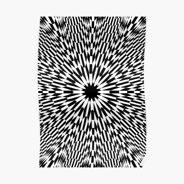 #abstract #pattern #wallpaper #design #texture #black #white #decorative #fractal #art #digital #blue #illustration #graphic #optical #geometric #seamless #star #green #color #monochrome #fabric Poster