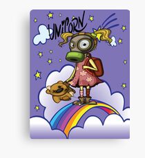 Polluted Girl Unicorn Background Pollution Rise Against Pollution Polluted World Canvas Print