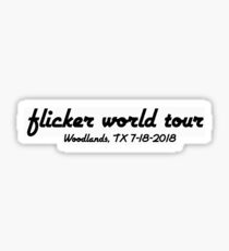 Flicker World Tour w/custom show date - Woodlands Sticker
