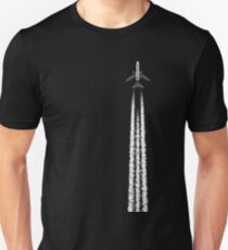 PLANE WITH CONTRAILS Unisex T-Shirt