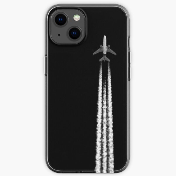 PLANE WITH CONTRAILS iPhone Soft Case