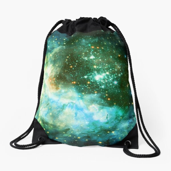 Green Galaxy - Westerlund 2 — Hubble’s 25th Anniversary Image (Color Enhanced) Drawstring Bag