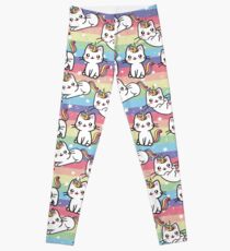 Caticorn-Regenbogen-Muster-Design Leggings