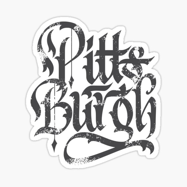 Item preview, Pittsburgh Retro Distressed Calligraphy Grunge Fan Art Design designed and sold by polliadesign.
