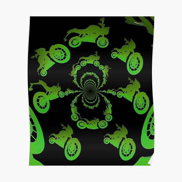 Multi bike fractal Poster