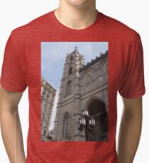 church cathedral architecture building religion tower gothic france europe old city catholic landmark religious portugal travel facade sky history stone ancient monument medieval st tourism Tri-blend T-Shirt