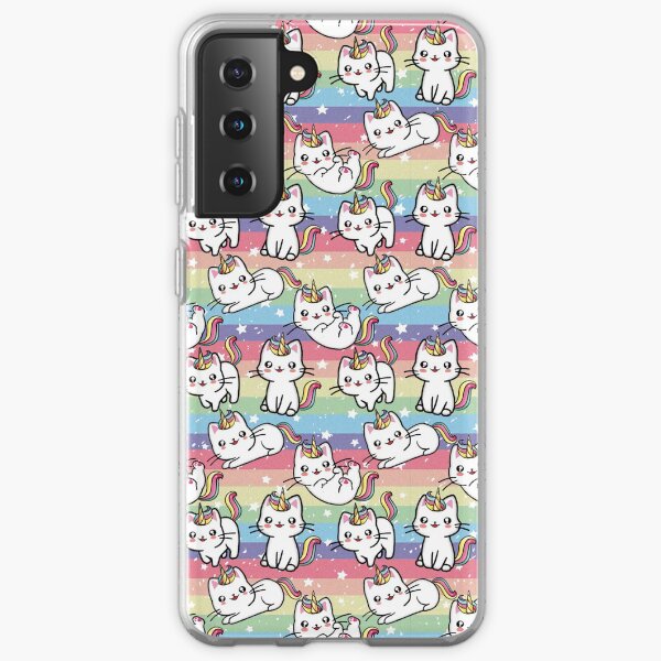 Caticorn Rainbow Pattern Design Samsung Galaxy Soft Case