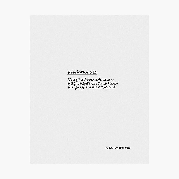 Revelations 19 Photographic Print