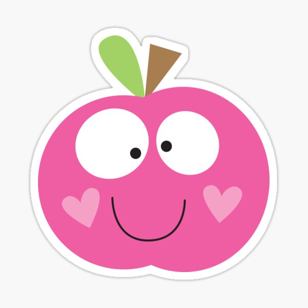 Happy Apple Pink Sticker