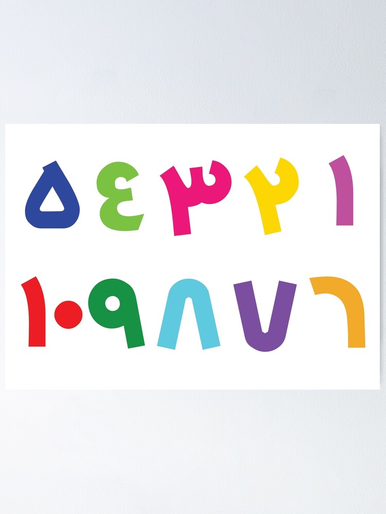 Arabic Numbers Poster By Kersaniart Redbubble