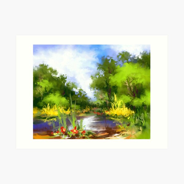 Summer lake Art Print