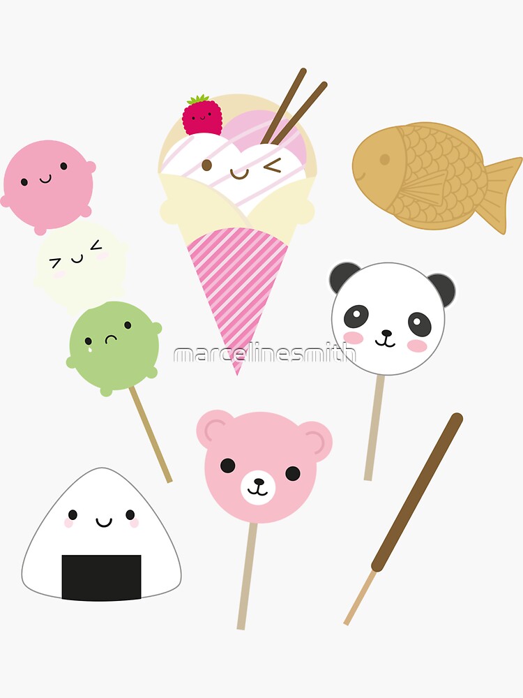 Thumbnail 3 of 3, Sticker, Japanese Kawaii Snacks designed and sold by marcelinesmith.