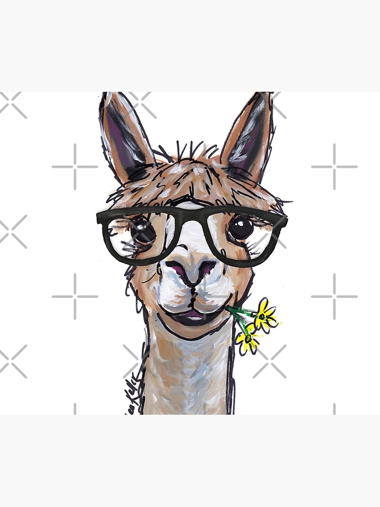 &ldquo;Alpaca art, alpaca with glasses art, cute alpaca art&rdquo; Tapestry for