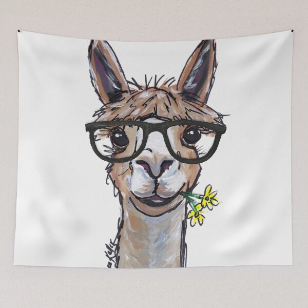 Item preview, Alpaca art, alpaca with glasses art, cute alpaca art designed and sold by leekellerart.