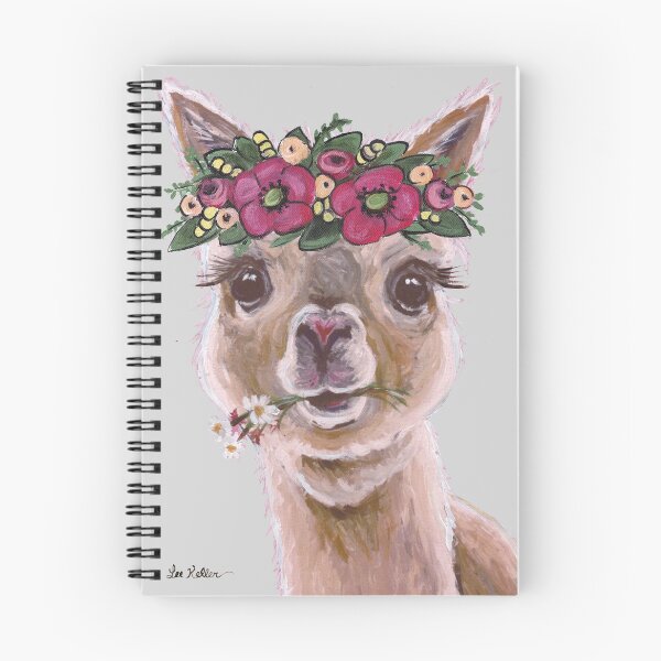 Item preview, Cute Alpaca Art, Alpaca with Flower Crown Farm animal art designed and sold by leekellerart.