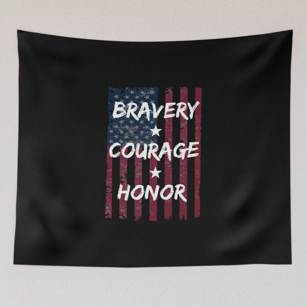 Item preview, Bravery Courage Honor American Flag Distressed designed and sold by CreativeStrike.