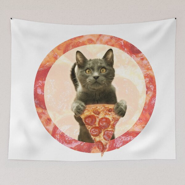 Item preview, Cat holding pizza designed and sold by amdrea.