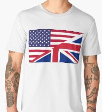 ANGLO, AMERICAN, FLAG, USA, America, Great Britain, Union Jack, Stars & Stripes Men's Premium T-Shirt