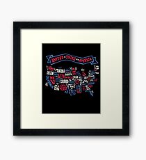 USA Word Map Framed Print