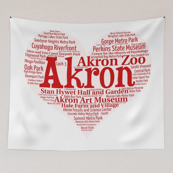 Item preview, Heart of Akron Red Heart Word Cloud Products designed and sold by Mel747.