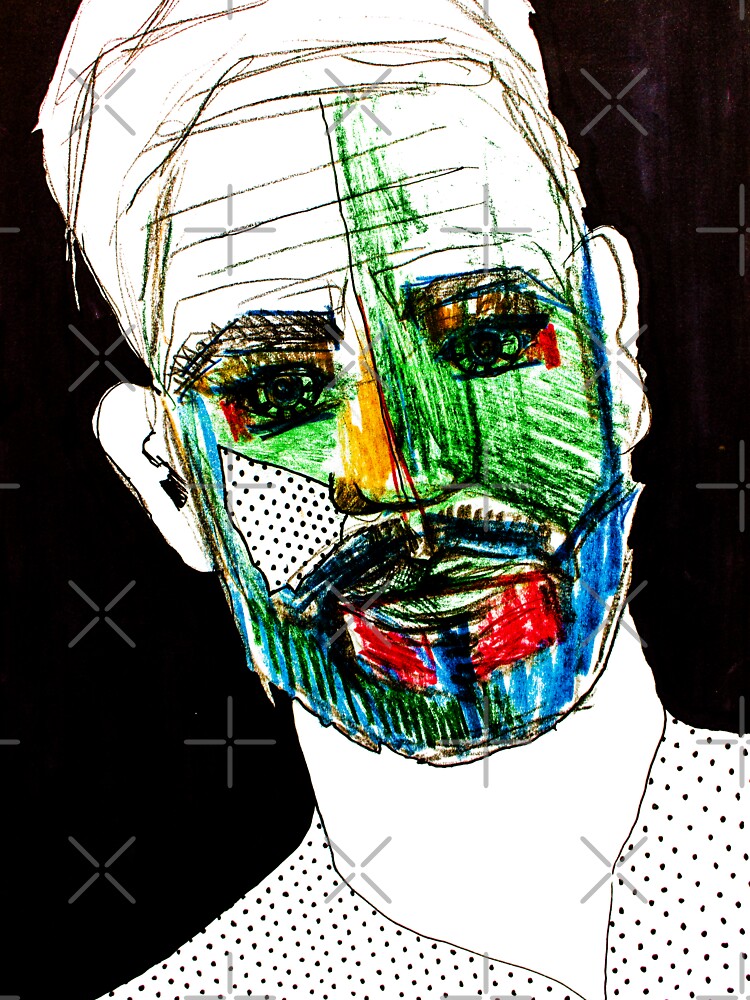 Thumbnail 3 of 3, Sticker, BAANTAL / Hominis / Faces #9 designed and sold by ManzardCafe.