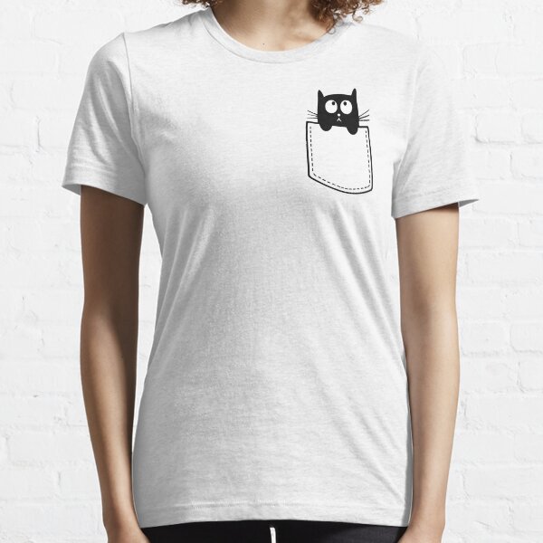 cat peeking out of pocket shirt