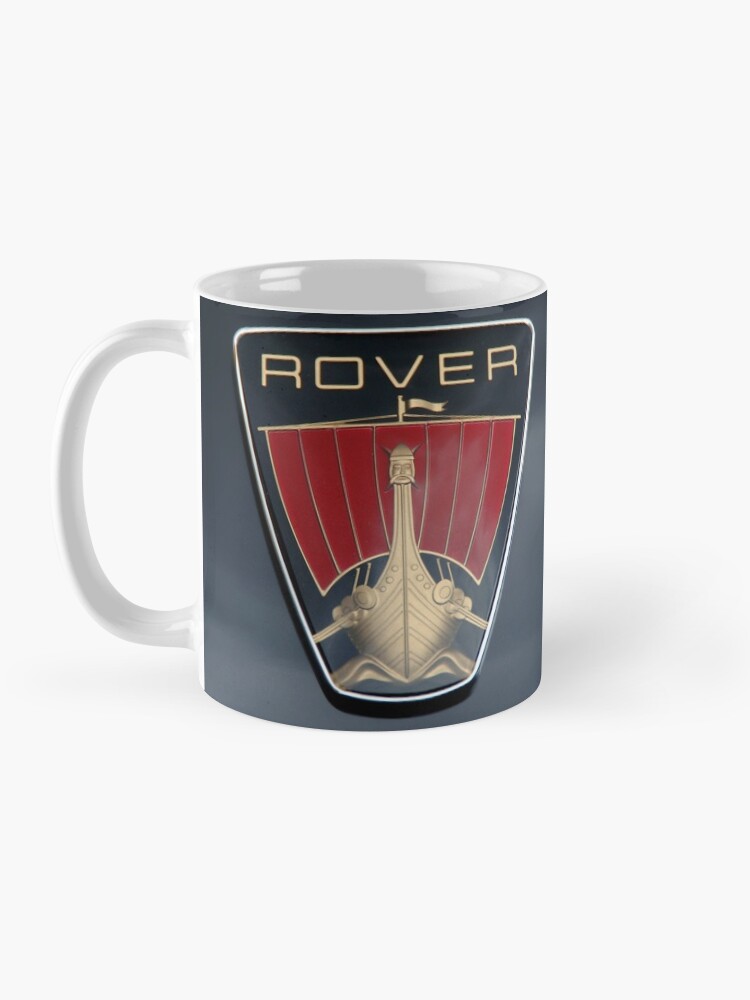 Alternate view of Classic Rover P6 Viking ship badge (black background) Mug