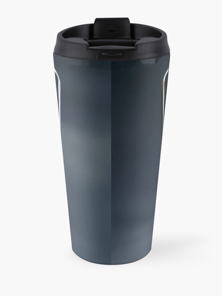 Alternate view of Classic Rover P6 Viking ship badge (black background) Travel Mug