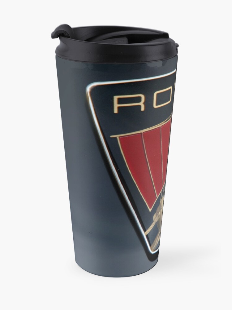 Alternate view of Classic Rover P6 Viking ship badge (black background) Travel Mug