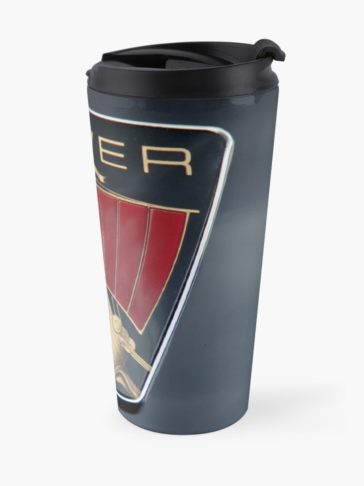 Alternate view of Classic Rover P6 Viking ship badge (black background) Travel Mug