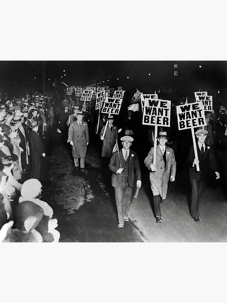 Thumbnail 3 of 3, Sticker, We Want Beer! Prohibition Protest, 1931. Vintage Photo designed and sold by historyphoto.