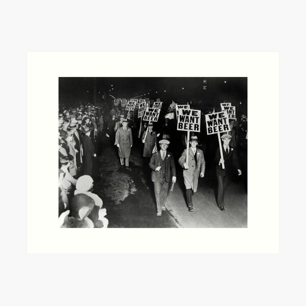 We Want Beer! Prohibition Protest, 1931. Vintage Photo Art Print