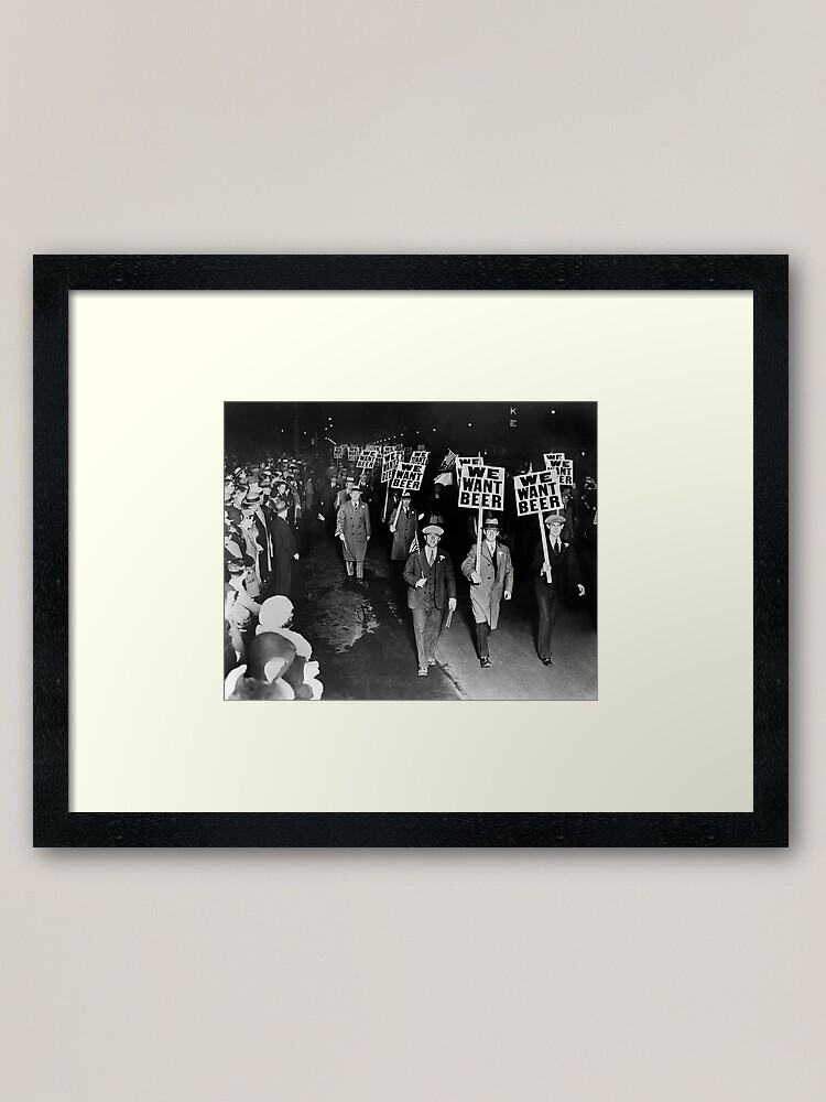 Alternate view of We Want Beer! Prohibition Protest, 1931. Vintage Photo Framed Art Print