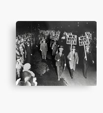Wir wollen Bier! Prohibition Protest, 1931. Vintage Foto Metallbild