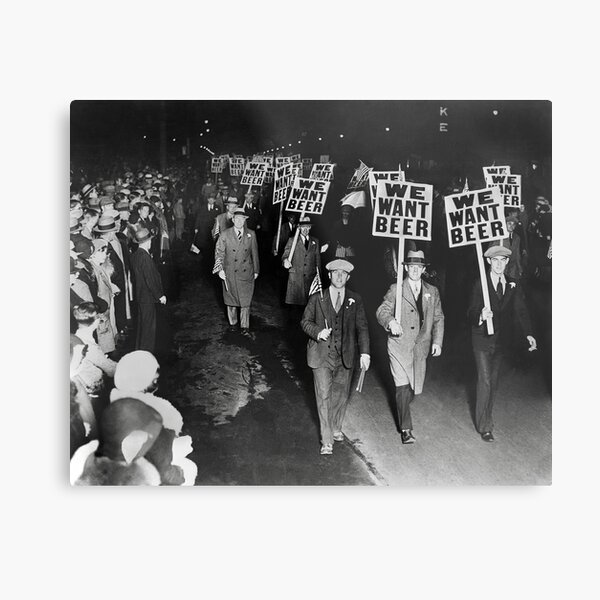 We Want Beer! Prohibition Protest, 1931. Vintage Photo Metal Print