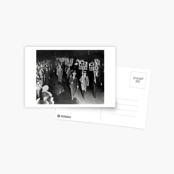 We Want Beer! Prohibition Protest, 1931. Vintage Photo Postcard
