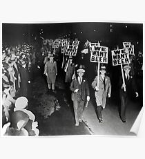 Wir wollen Bier! Prohibition Protest, 1931. Vintage Foto Poster