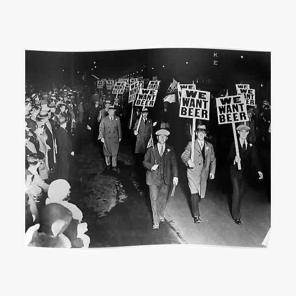 We Want Beer! Prohibition Protest, 1931. Vintage Photo Poster