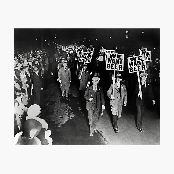 We Want Beer! Prohibition Protest, 1931. Vintage Photo Photographic Print