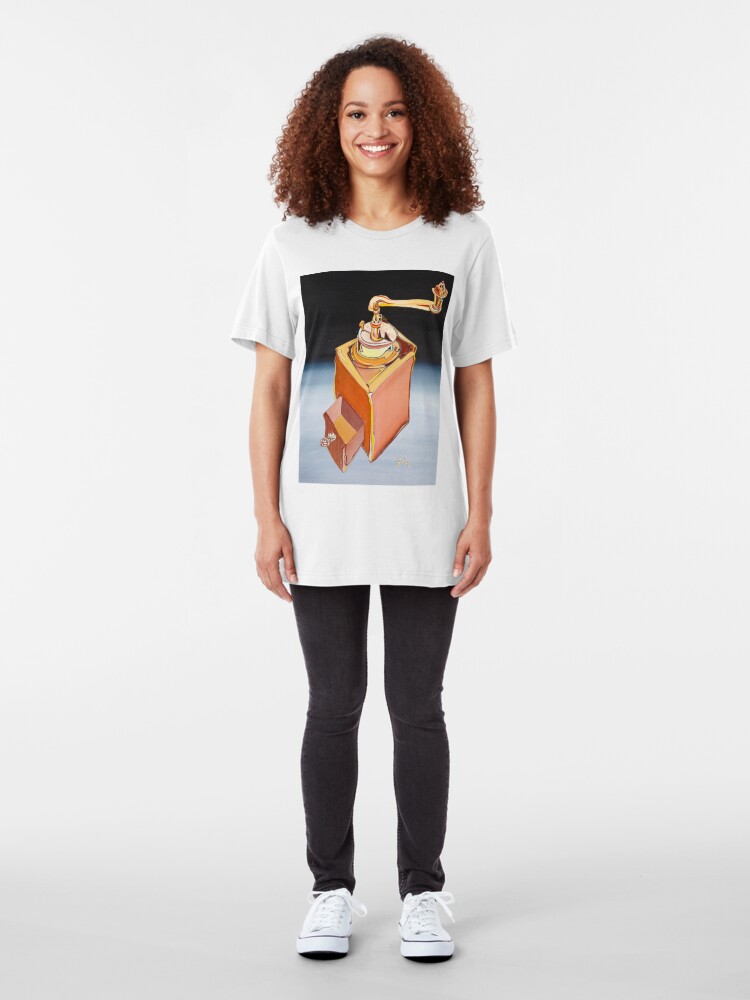 Alternate view of coffee-grinder Slim Fit T-Shirt