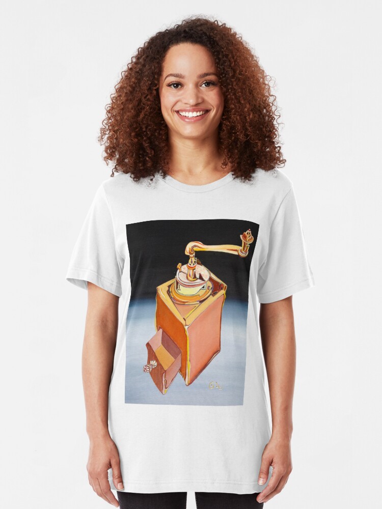 Alternate view of coffee-grinder Slim Fit T-Shirt