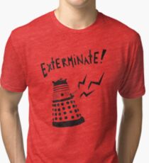 Dalek Doctor Who Stencil-Style Illustration Tri-blend T-Shirt