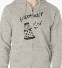 Dalek Doctor Who Stencil-Style Illustration Zipped Hoodie